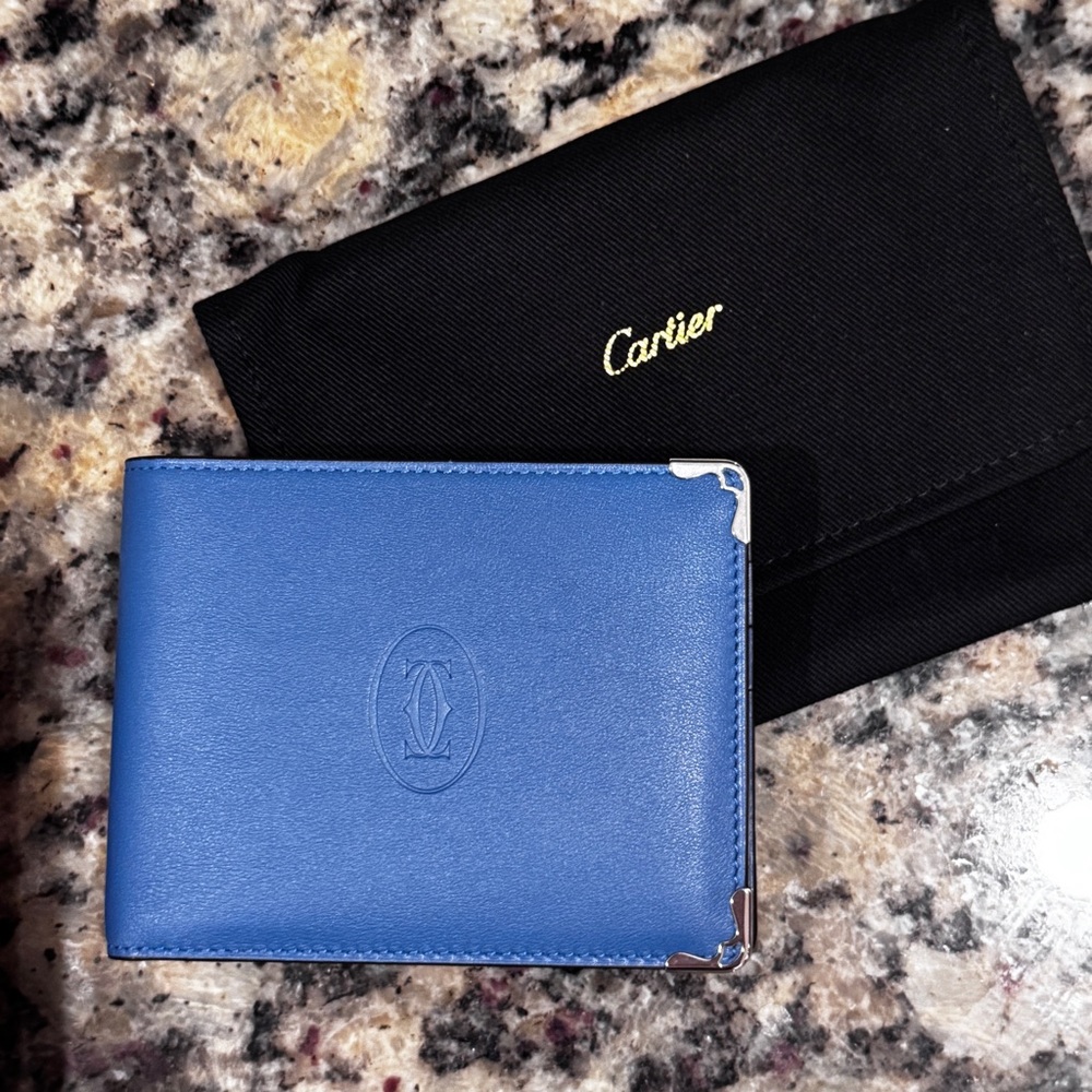 Cartier Blue Leather Card Holder